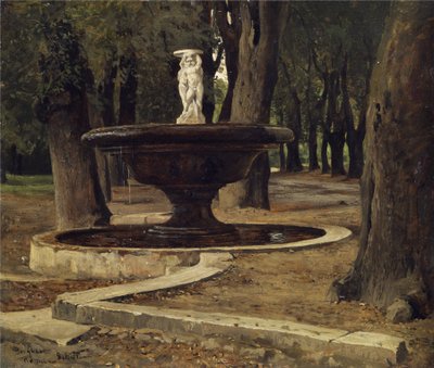 Fountain in the Park of Villa Borghese in Rome by Paul Flickel